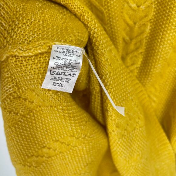 Ann Taylor Cable Knit Sweater Dress Large Turtleneck Golden Yellow NWT - Picture 3 of 9